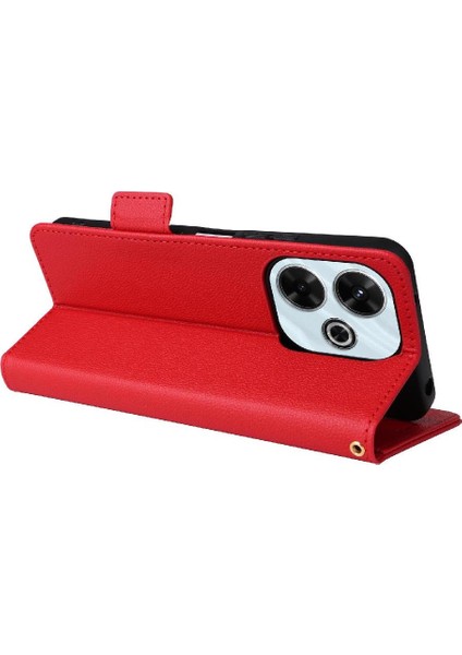 Xıaomı Poco M6 4g Manyetik Yan Toka Cüzdan Pu Deri Için Flip Case (Yurt Dışından)
