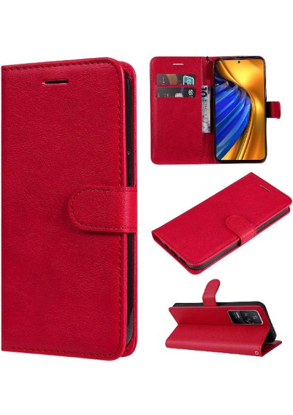 Xiaomi Poco F4 5g Için Flip Case Iş Cüzdan Telefon Kılıfı ile Kart Yuvası (Yurt Dışından)