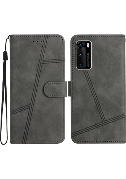 Huawei P40 Flip Folio Kart Yuvaları Için Flip Case Tutucu Manyetik Cüzdan Pu (Yurt Dışından)