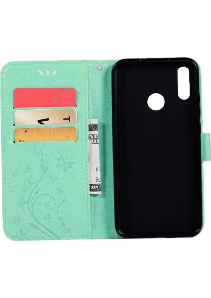 Huawei P Akıllı 2019 Kart Tutucu Için Kickstand Pu Deri Bilek Durumda (Yurt Dışından)