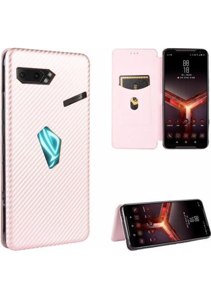 Asus Rog Telefon 2 ZS660KL Deri Folio Flip Case Kart Ekleme Için Kılıf (Yurt Dışından)