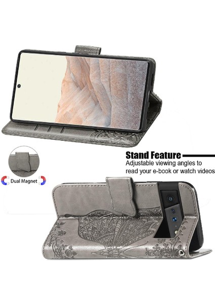Google Pixel 6 Pro Cüzdan Kanat Iş Çok Renkli Kelebek Için Kılıf (Yurt Dışından)