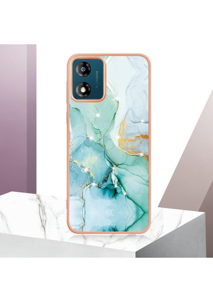 Motorola Moto E7 Güç Koruma Yumuşak Tampon Mermer Desen Ince (Yurt Dışından)