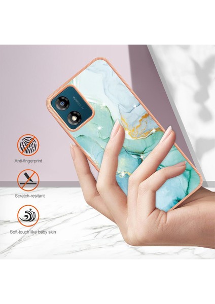 Motorola Moto E7 Güç Koruma Yumuşak Tampon Mermer Desen Ince (Yurt Dışından)