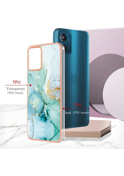 Motorola Moto E7 Güç Koruma Yumuşak Tampon Mermer Desen Ince (Yurt Dışından)