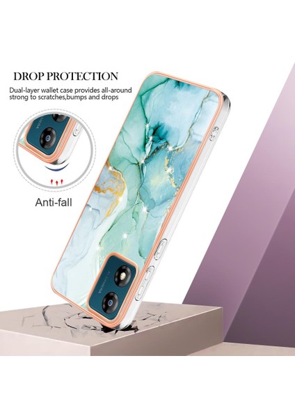 Motorola Moto E7 Güç Koruma Yumuşak Tampon Mermer Desen Ince (Yurt Dışından)