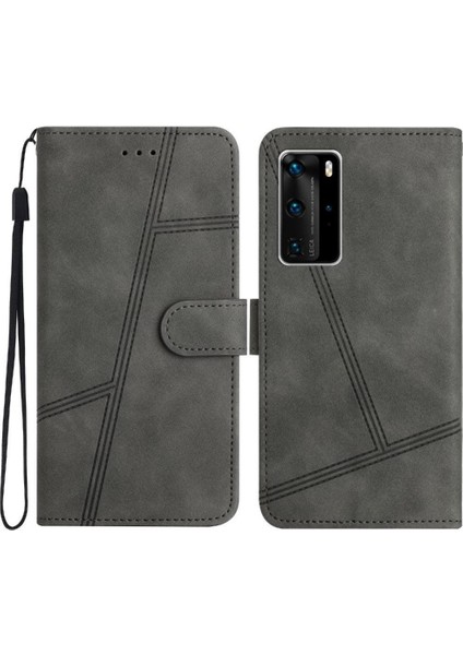 Huawei P40 Pro Için Flip Case Cüzdan Pu Deri Flip Folio Tam Koruma (Yurt Dışından)