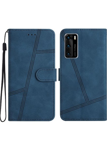 Huawei P40 Flip Folio Kart Yuvaları Için Flip Case Tutucu Manyetik Cüzdan Pu (Yurt Dışından)