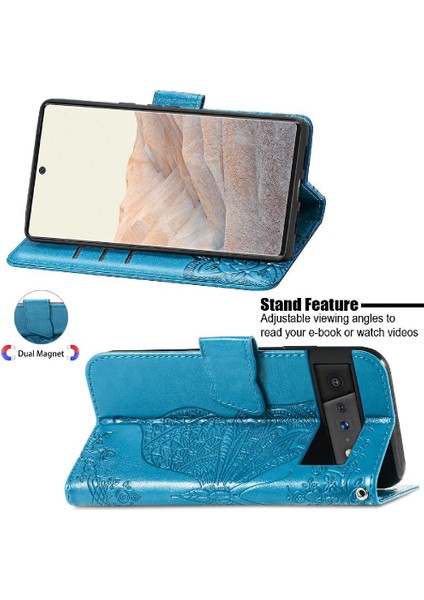 Google Pixel 6 Pro Cüzdan Kanat Iş Çok Renkli Kelebek Için Kılıf (Yurt Dışından)