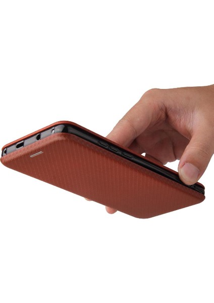 Kart Tutucu Kickstand Manyetik Karbon Fiber ile Huawei P50 Pro Için Kılıf (Yurt Dışından) modelleri