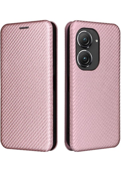 Asus Zenfone 9 Için Kılıf Deri Folio Flip Case Manyetik Karbon Fiber (Yurt Dışından) indirimleri