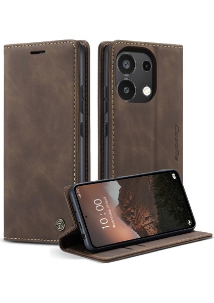 Xiaomi Redmi Not 13 Için Flip Case 4g Vintage Pu Deri Cüzdan Çevir Folio (Yurt Dışından)