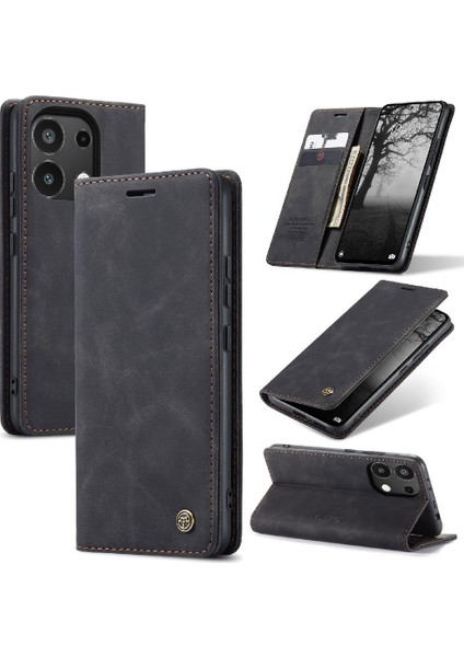 Xiaomi Redmi Not 13 Için Flip Case 4g Vintage Pu Deri Cüzdan Çevir Folio (Yurt Dışından)