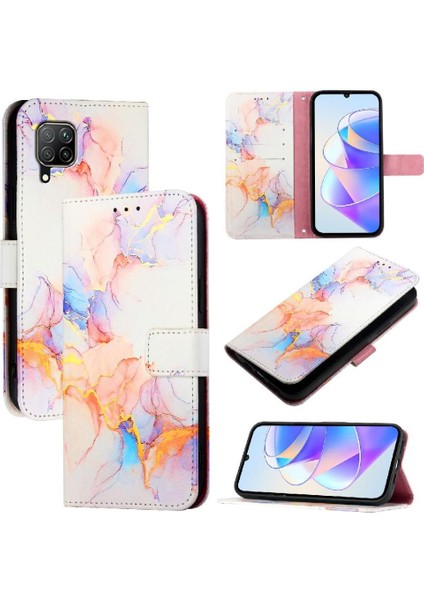 Huawei P40 Lite 4g Için Kickstand Mermer Desen Pu Deri Cüzdan (Yurt Dışından) indirimleri