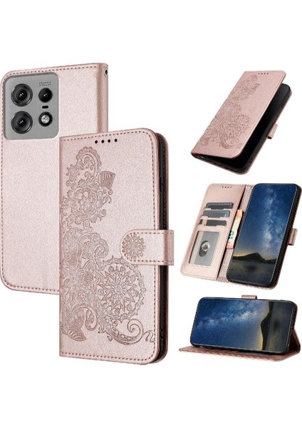 Motorola Kenar 50 Pro Kickstand Koruyucu Pu Deri Flip Case (Yurt Dışından)