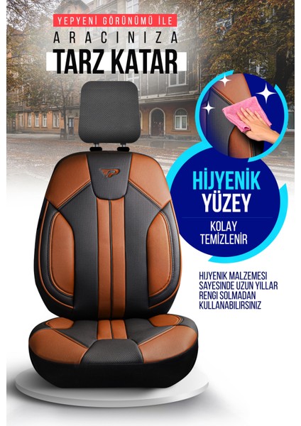 Panda Carlone Serisi Ful Deri Oto Koltuk Kılıfı - Tam Set indirimleri