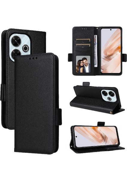 Xıaomı Poco M6 4g Manyetik Yan Toka Cüzdan Pu Deri Için Flip Case (Yurt Dışından)