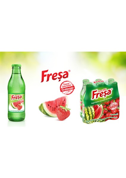 Karpuz Çilek Aromalı Maden Suyu 200 ml x 6 Adet