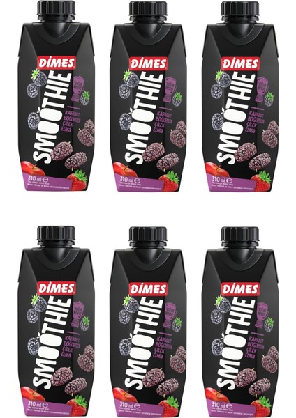 Smoothie Karadut Böğürtlen Çilek Elma 310 ml x 6 Adet
