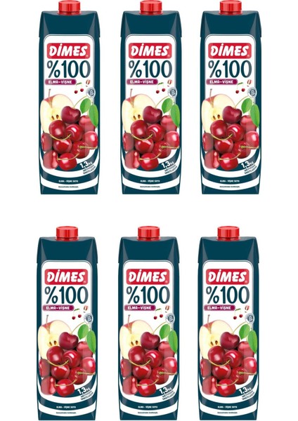 Elma Vişne Meyve Suyu 1 lt x 6 Adet