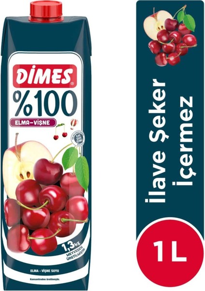 Elma Vişne Meyve Suyu 1 lt x 6 Adet