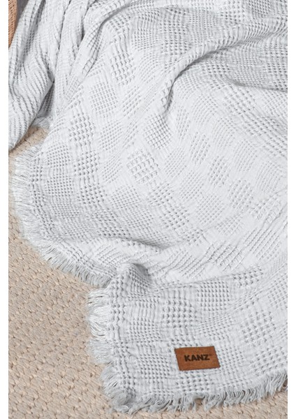 Bebek %100 Pamuk Waffle Pike Örtüsü 90X120 - Melis Gri