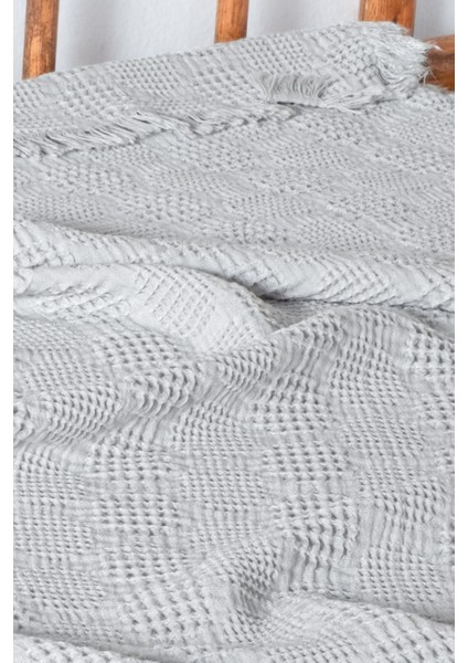 Bebek %100 Pamuk Waffle Pike Örtüsü 90X120 - Melis Gri