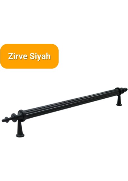 4 Adet Zirve Siyah Metal Mobilya Kulpu 192MM