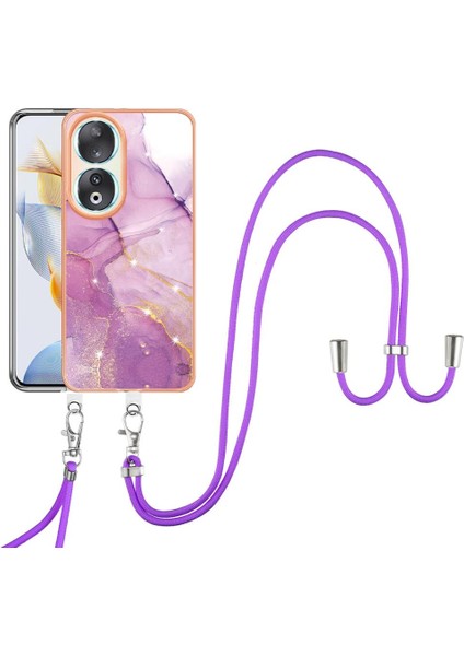 Onur Için Kılıf 90 5g Tampon Crossbody Kordon Askısı Mermer Anti-Scratch (Yurt Dışından)