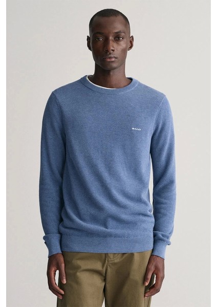 Erkek Mavi Regular Fit Kazak