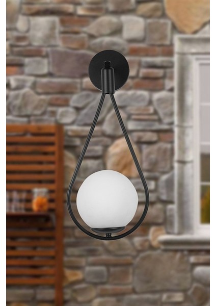 Aydınlatma Damla Aplik Siyah Duvara Monte