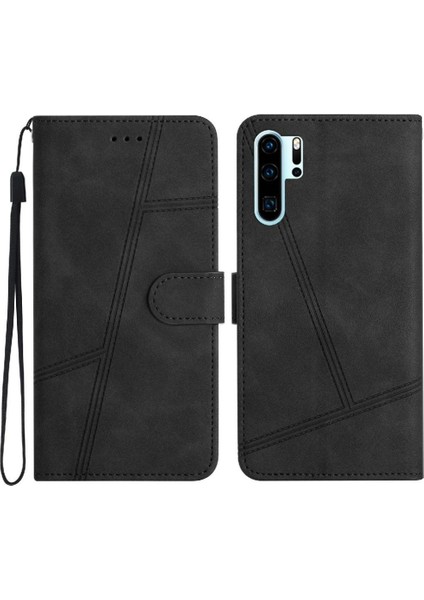 Huawei P30 Pro Için Flip Case Tam Koruma Kartı Yuvaları Tutucu Manyetik Pu (Yurt Dışından)