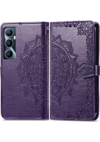 Realme C65 Için Flip Case Zarif Desen Basit Iş Kapak Kılıfı (Yurt Dışından)