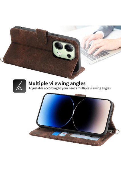 Xiaomi Redmi Not 13 Için Flip Case 4g Kabartmalı Darbeye Çoklu Kredi (Yurt Dışından)