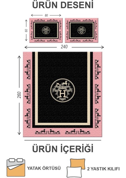 Kapitoneli Pamuk Dolgulu Kadife Kumaş Modern Desenli Premium Kalite Yatak Örtüsü Seti