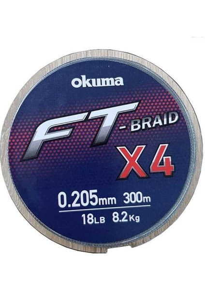 Ft-*4 Braided Line 300 mt Grey Örgü Ip 0,235MM