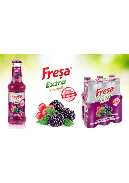 Extra Karadut Frenk Üzümü Aromalı Maden Suyu 200 ml x 6 Adet