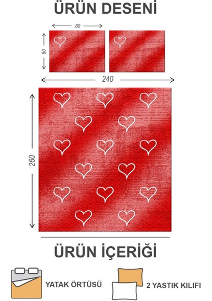 Kapitoneli Pamuk Dolgulu Kadife Kumaş Modern Desenli Premium Kalite Yatak Örtüsü Seti