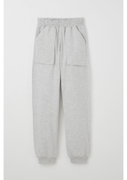 Kız Çocuk Eşofman Takım Lig Temalı Ön Kısmı V Dikişli 5-10 Yaş, Açık Gri Melanj modelleri