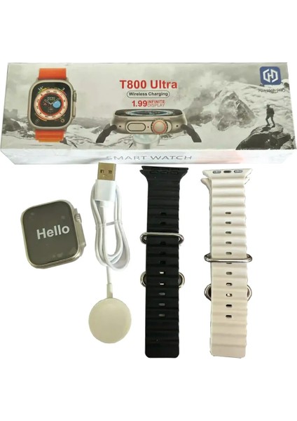 T800 Ultra 49MM Tam Ekran Bt Çağrı Özellikli Akıllı Saat Siyah fırsatları