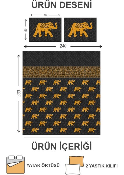 Kapitoneli Pamuk Dolgulu Kadife Kumaş Modern Desenli Premium Kalite Yatak Örtüsü Seti