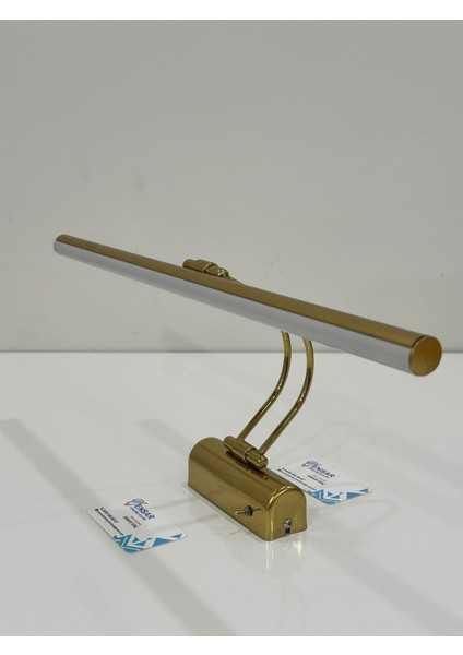 Anahtarlı 50 cm Gold Kasa Sarı Işık Elektrikli Banyo Duvar Ayna Tablo Aydınlatma Flüt Kuğu Aplik