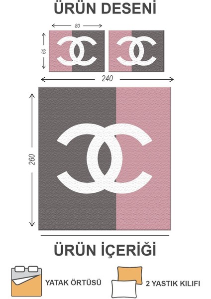Kapitoneli Pamuk Dolgulu Kadife Kumaş Modern Desenli Premium Kalite Yatak Örtüsü Seti