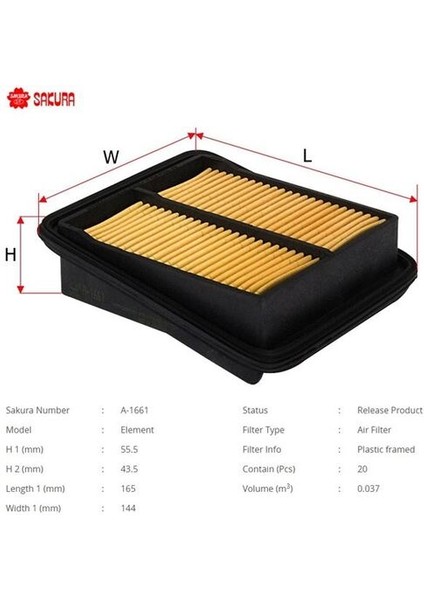 A1661 Hava Filtresi.japon Jazz(Gd) 1.4 05-07 17220PWAY10