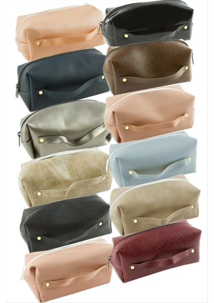 4 Adet Karışık El Tutmalı Makyaj Çantası