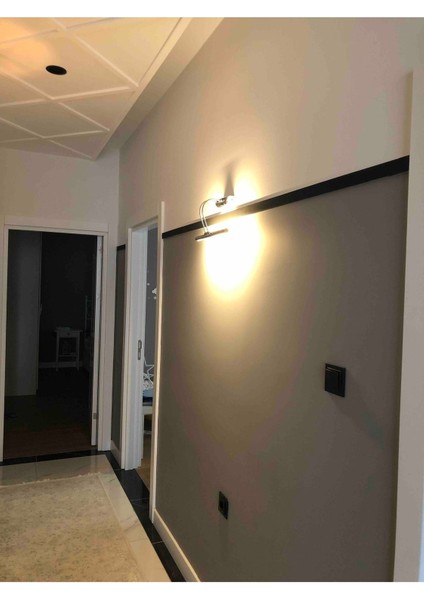 50 cm Krom Kasa Sarı Işık Pilli Değildir Elektrikli Banyo Ayna Tablo Aydınlatma Flüt Kuğu LED Aplik fiyatları