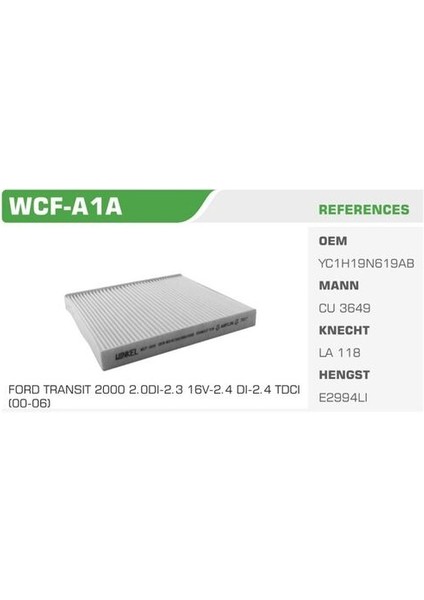 WCF-A1A Polen Filtresi Transit V184 00-Kolı: 68 Ad FN0053