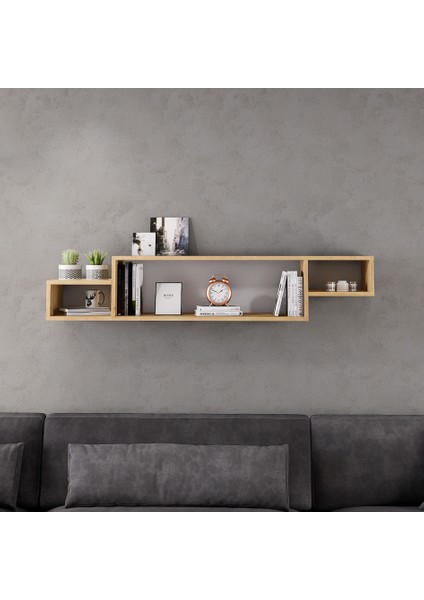 Tv Sehpa Ünitesi Duvar Rafı Safir Meşe LD-5000-R19S