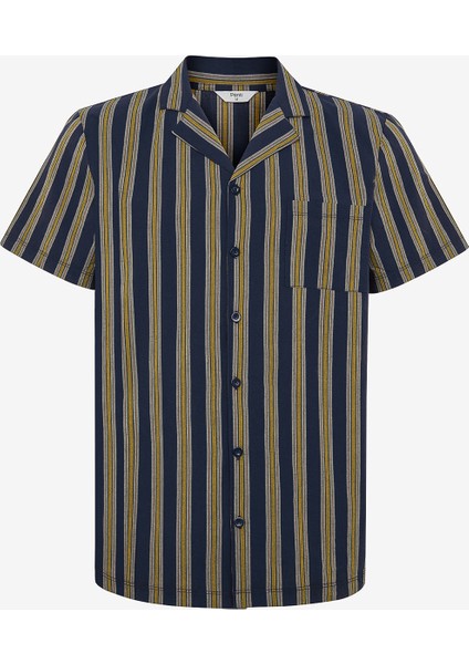 Stripe Çok Renkli Gömlek Pijama Takımı