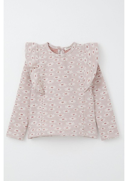 Kız Çocuk Taytlı Takım Çiçek Desenli Fırfırlı 3-7 Yaş, Gülkurusu fiyatları